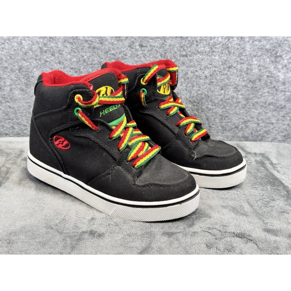 Heelys Propel 2.0 Rasta Youth 2 Black Canvas Hi‎ Top Skate Sneaker Shoes 770662